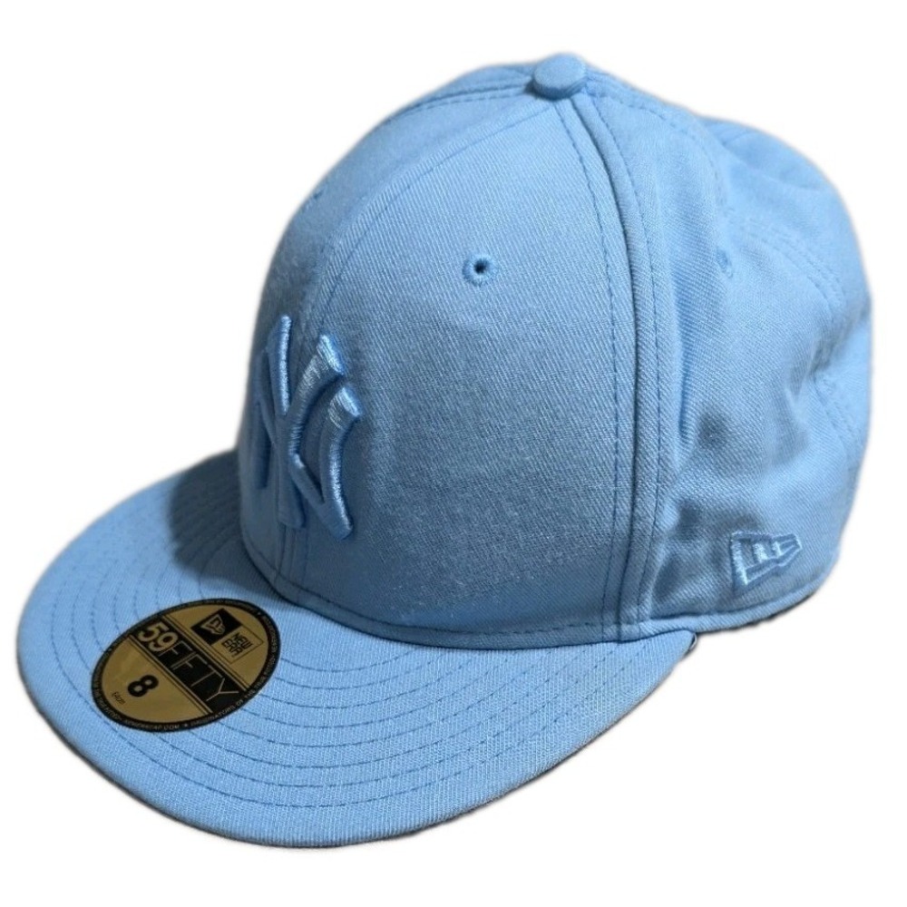 New Era New York Yankees 59FIFTY Fitted Hat Size 8 Light Blue Tonal MLB Cap